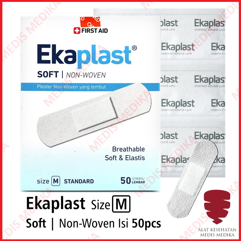 Plester Luka Ekaplast Size M Onemed p3k Plaster Lakban Non Woven 19 x 72 mm Box