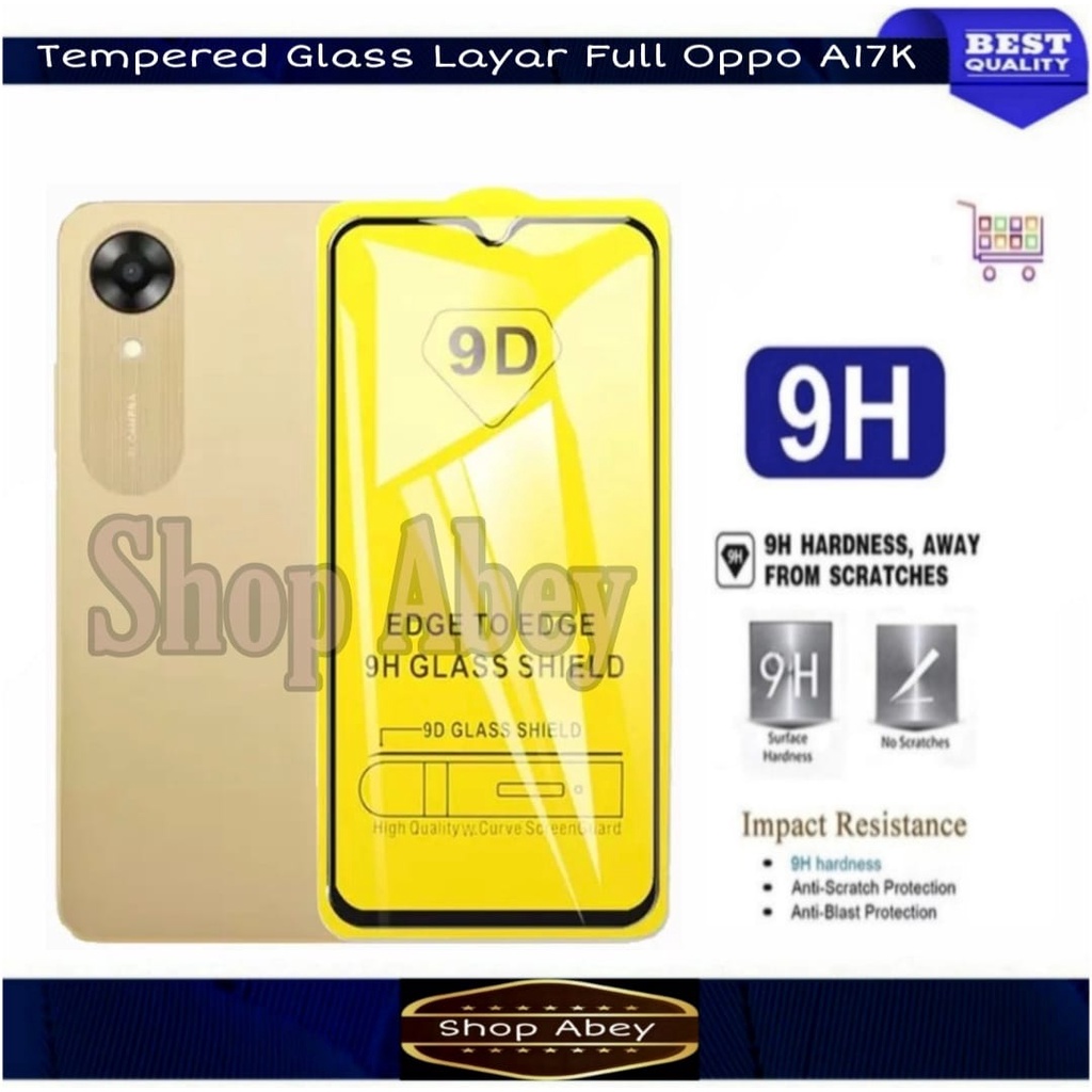 Promo Tempered Glass Layar Oppo A17K Anti Gores HP Oppo A17K Full Layar - NEW