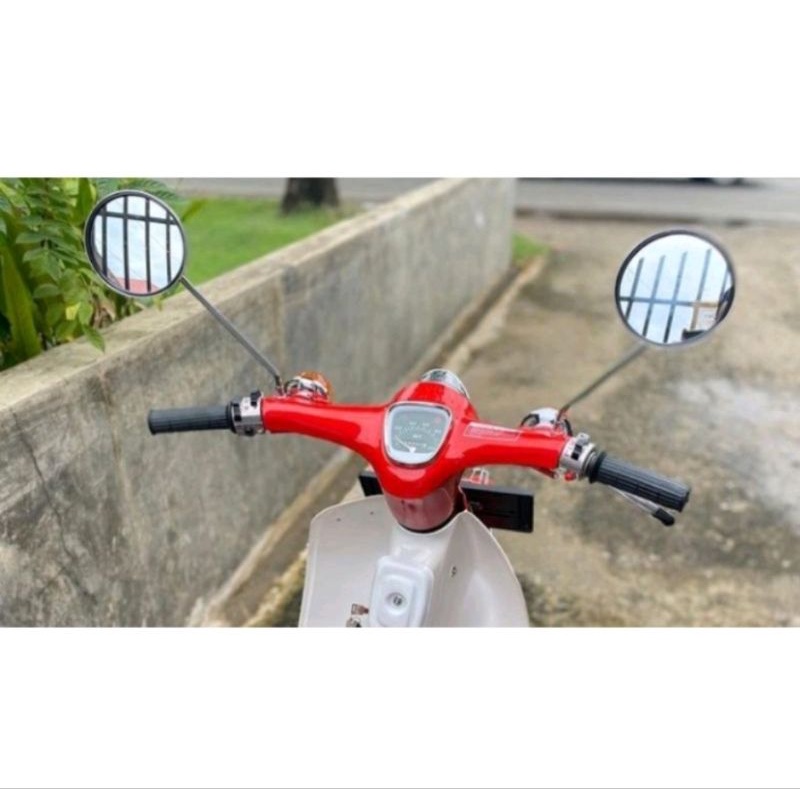 SPION PESPA TANGKAI PANJANG/HONDA/YAMAHA PNP UNIVERSAL MOTOR HONDA/YAMAHA MODEL BULAT CLASIC RETRO BULAT SPION PESPA