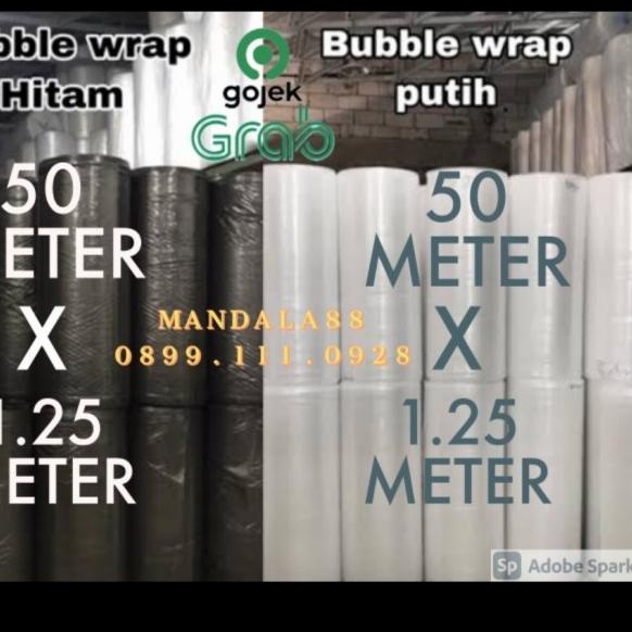 

Jual Rugi!! Habisin Stock! Bubble Wrap ROLL 1.25Mtr x 50Mtr - Hitam, Kualitas STD