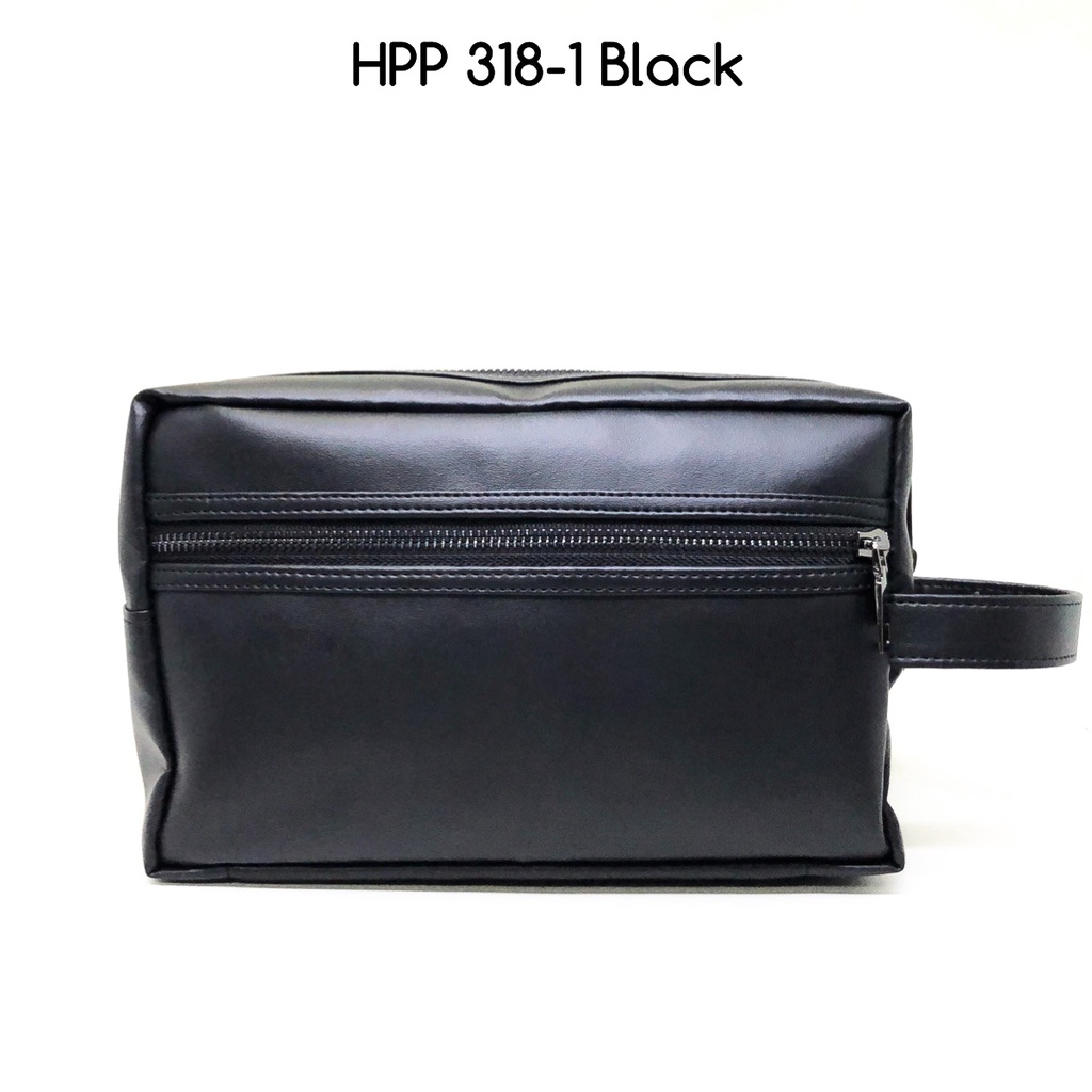 clutch pria hushpuppies 318-1 black premium quality best seller clutch cowok