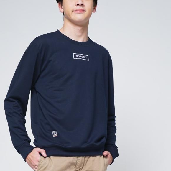 SEYES 1139 Sweater Cowok Baju Pria Babyterry Premium - M, Navy