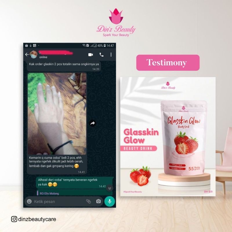 GLASSKIN GLOW DRINK COLLAGEN MINUMAN PEMUTIH BADAN DINZ BEAUTY