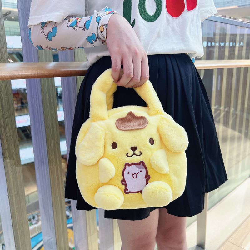 TAS TANGAN CINNAMOROLL KUROMI MELODY POMPOMPURIN POCHACCO DOG SANRIO HANDLE BAG IMPOR