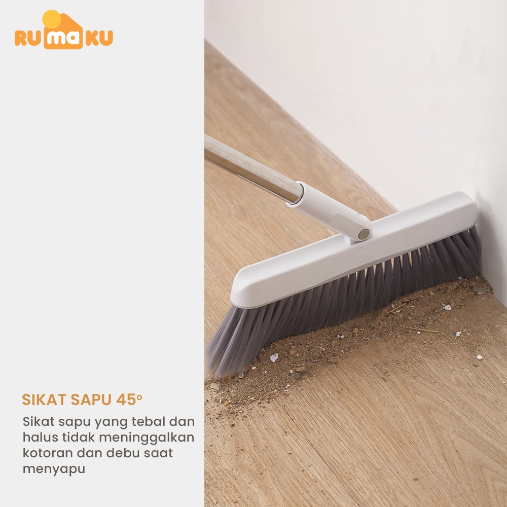 Rumaku Sapu Lantai 2 in 1 Broom Set Dustpan Sapu dan Pengki Set Alat Pembersih Praktis