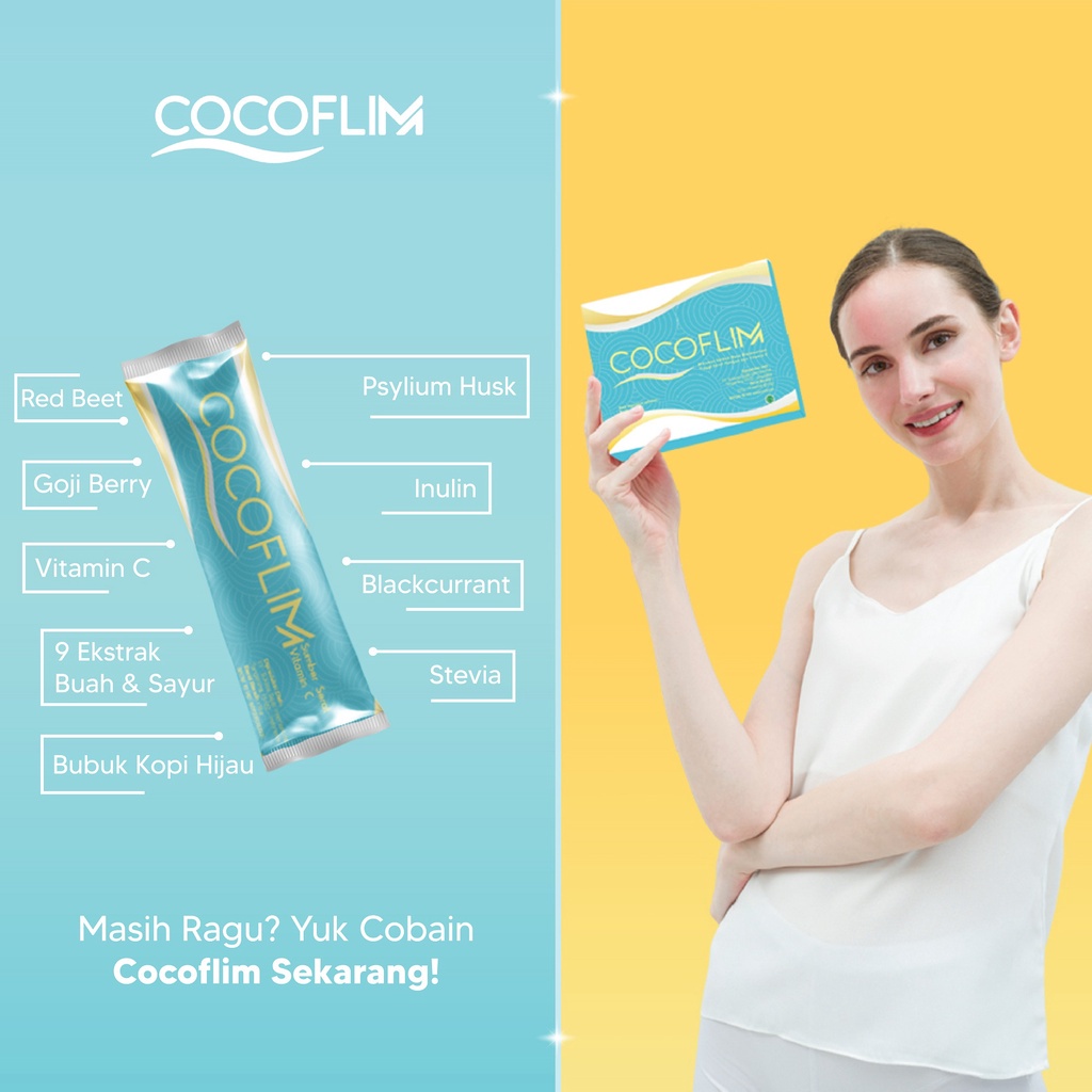 Cocoflim Ecer (1 Sachet) / Coco Flim Fiber Minuman Serat Diet Detoks Pelancar BAB / BPOM Halal Original 100%