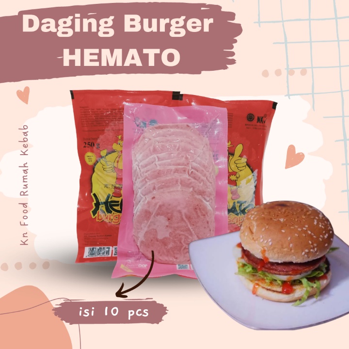 

Daging Burger Hemato Sapi - Daging Burger Hemato isi 10 pcs