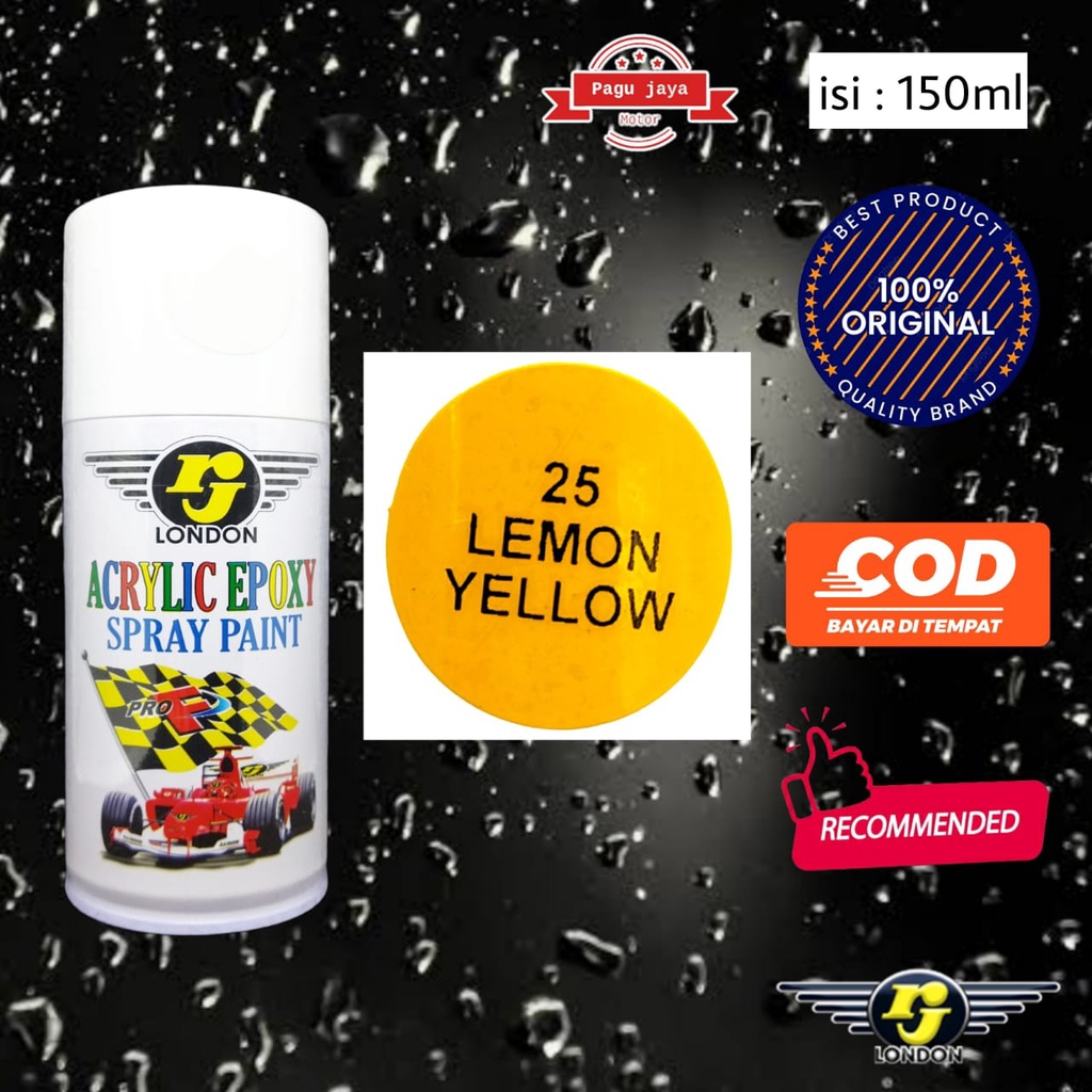 Pilox pilok RJ LONDON cat semprot 150cc warna lemon yellow kuning jeruk