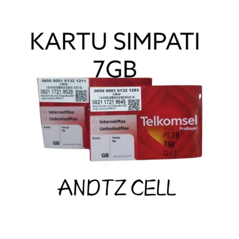 KARTU PERDANA KUOTA TELKOMSEL 7GB UNLIMITED MAX