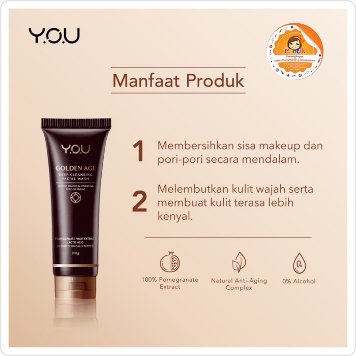 Golden Age Deep Cleansing Facial Wash 100gr l Refining Serum 20ml by Y.O.U