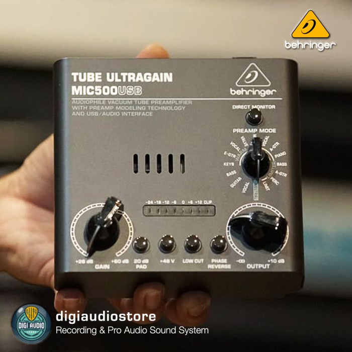 Mic Preamp Tabung & Usb Soundcard Audio Inteface Behringer Mic500Usb #Original