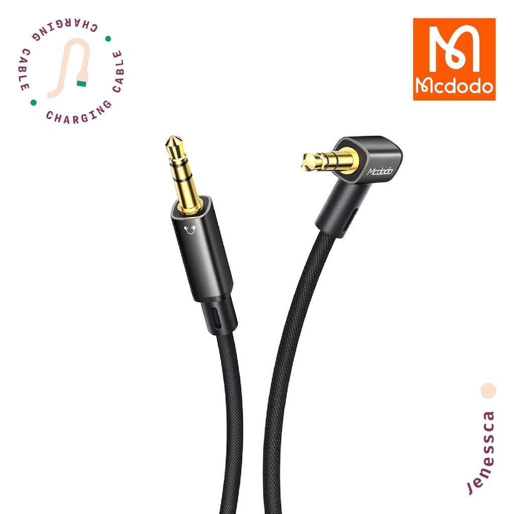 Mcdodo Kabel AUX to AUX Elbow 3.5mm 1.2m Audio Headset