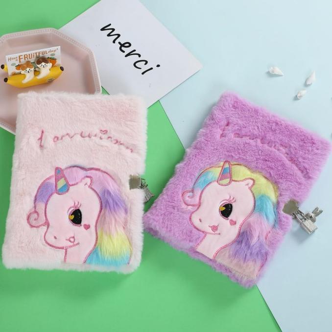 

LARIS BUKU TULIS AGENDA DIARY UNICORN FUR A5 ADA GEMBOK NOTEBOOK BULU YH6346R