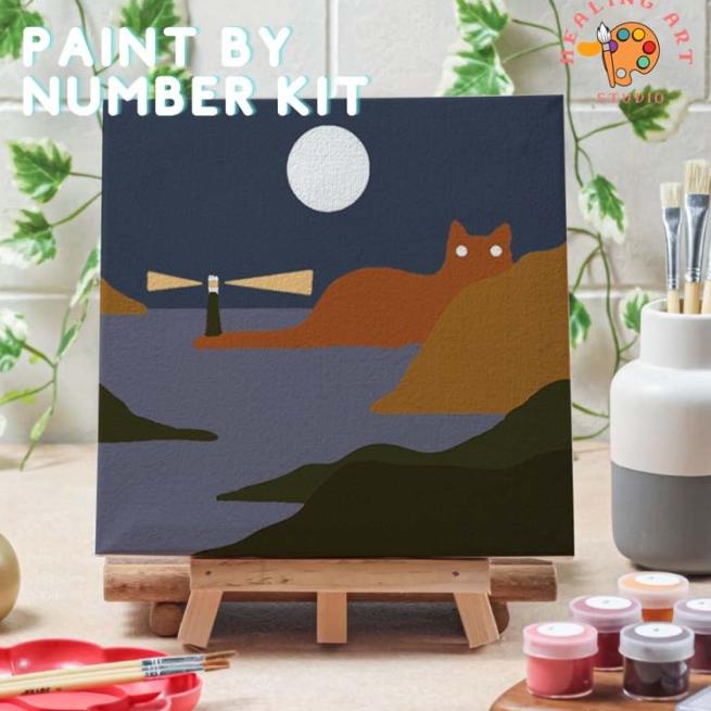 

Paint by number lukisan kucing gurun versi 1 canvas 20x20 cm - cat03, a15x15 cm