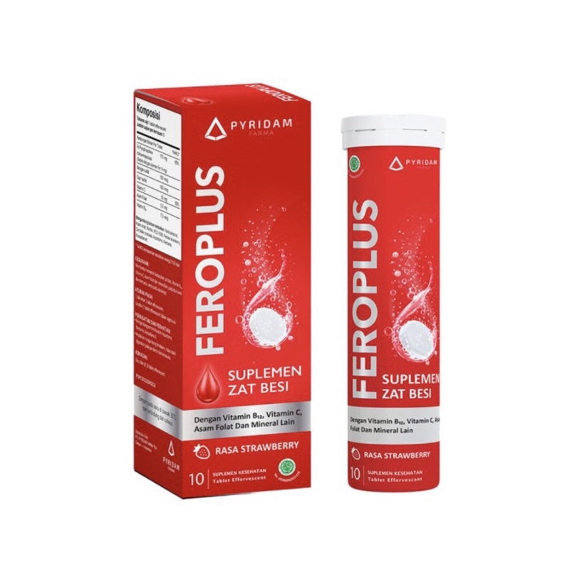 Feroplus effervescent 10 tablet ( vitamin penambah darah lengkap )