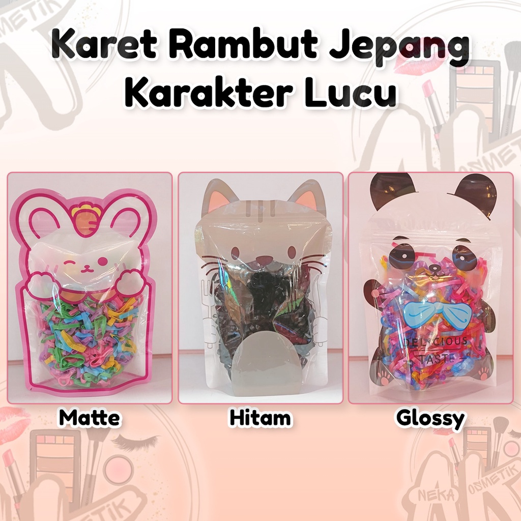 KARET RAMBUT JEPANG KARAKTER / IKAT RAMBUT JEPANG STYLE KARAKTER ( FREE POUCH )