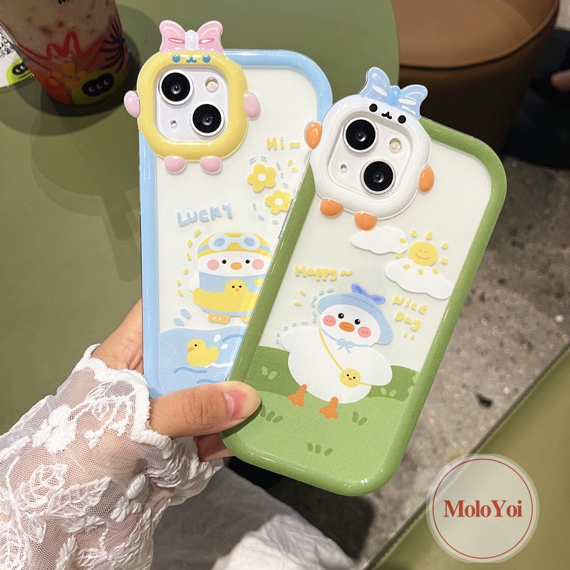 Soft Case Tpu Motif Kartun Bebek 3d Untuk iPhone 13 12 11 14 Pro Max 7 6s 6 8 14 Plus X XR XS Max SE 2020