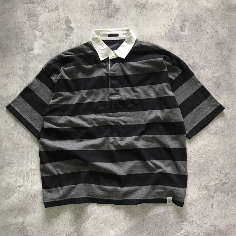 Uniqlo x Shibuya - Stripe Rugby Shirt pendek