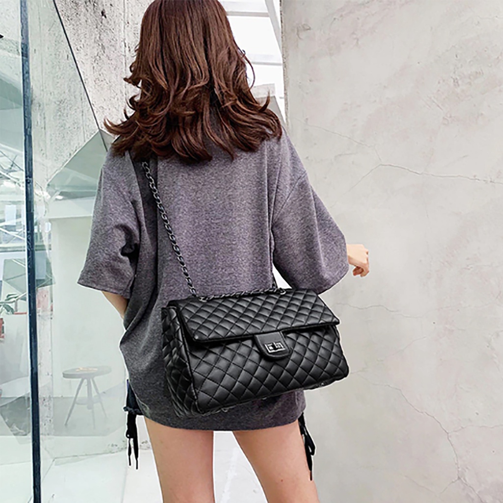 Tas Selempang Wanita Fashion 2055 Sling Bag Rantai Slempang Bahu Cewek Import Korea Bisa Muat Banyak Kapasitas Besar