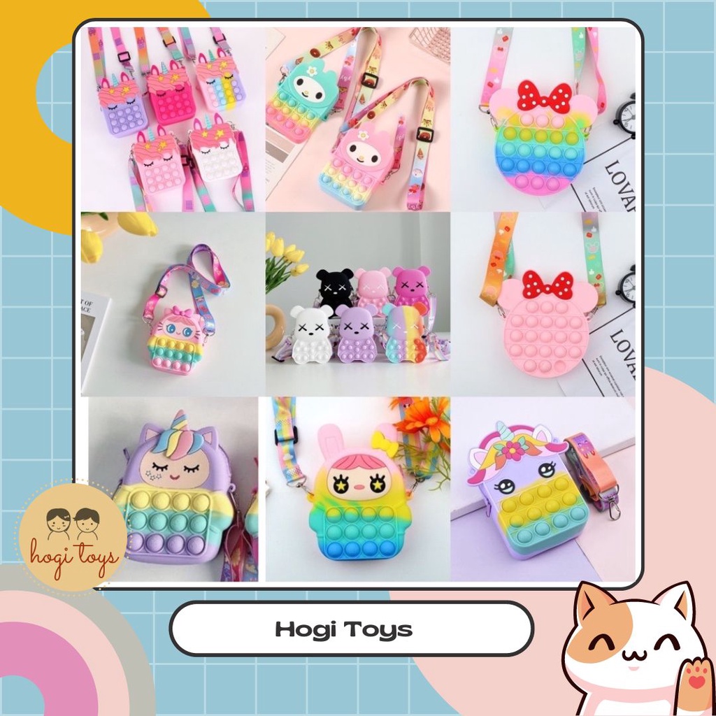 Pop Anak Unicorn Tas Pop It Anak Unicorn Selempang Bag Dompet Lucu Unik Viral Anak Unicorn Selempang