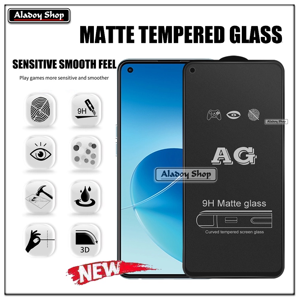 Oppo Reno 6 4G PAKET 2IN1 Tempered Glass Matte Anti Glare Full Layar dan Tempered Glass Kamera