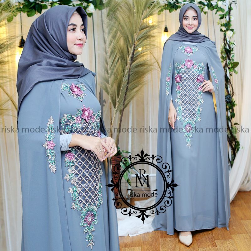 FREE INNER GAMIS KAFTAN BORIDR ATTA // BAHAN CERUTY BABYDOLL MIX BORDIR PAYET // KAFTAN INDONESIA // BAJU PESTA // SERAGAMAN WISUDA // BAJU LEBARAN // By Riska Mode