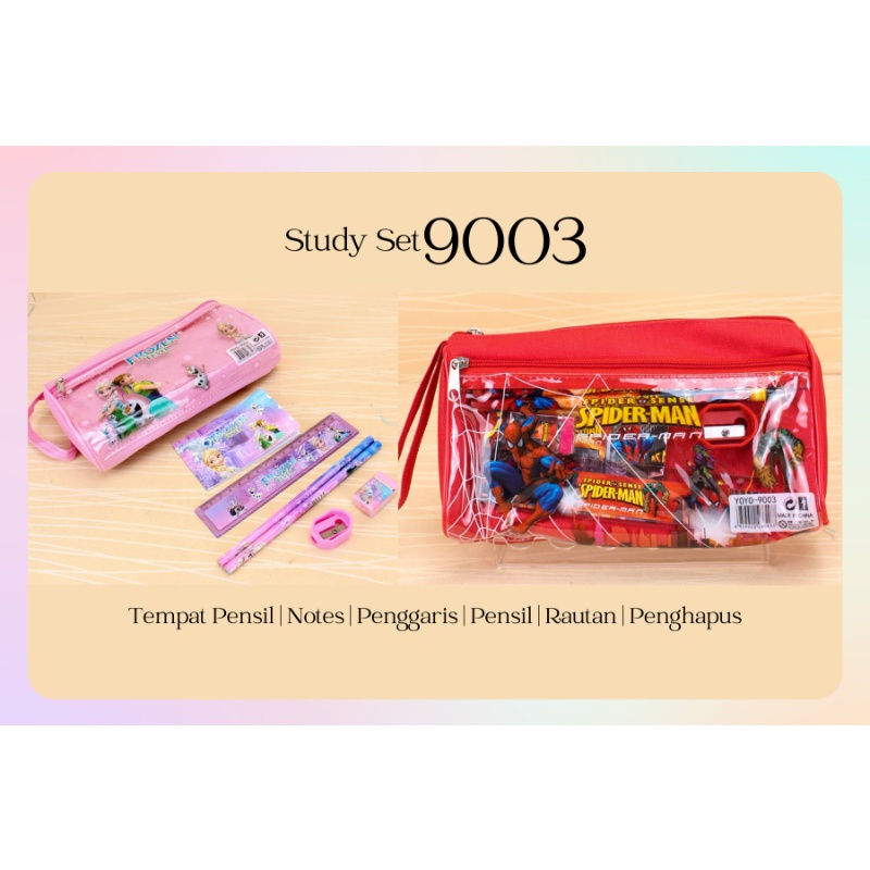 

KJ!! TEMPAT PENSIL HADIAH SOUVENIR STUDY SET PENCIL CASE ANAK PERALATAN SEKOLAH ATK 9003