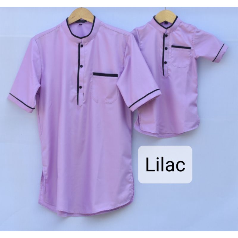 Baju Koko Kurta Couple Ayah Dan Anak Laki Laki Lilac lemon mustard