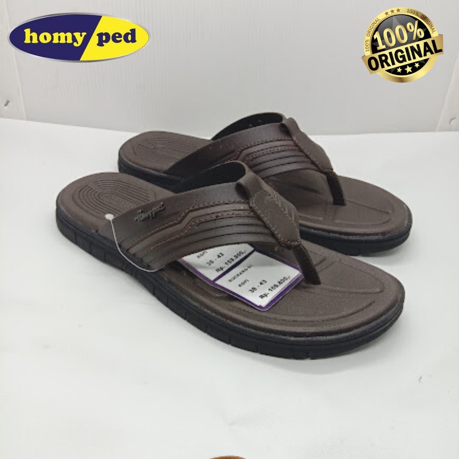 Sandal pria homyped Buckaro 01 dk brown.sandal jepit homyped terbaru