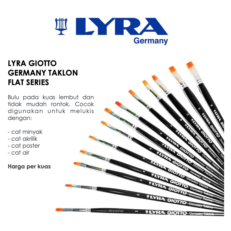 

Kuas Lukis Lyra Giotto Brush Flat 9 Original Germany Taklon