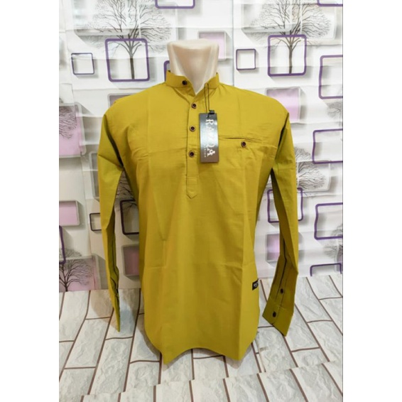 ATASAN BAJU KOKO TERBARU DENGAN WARNA HIJAU LEMON