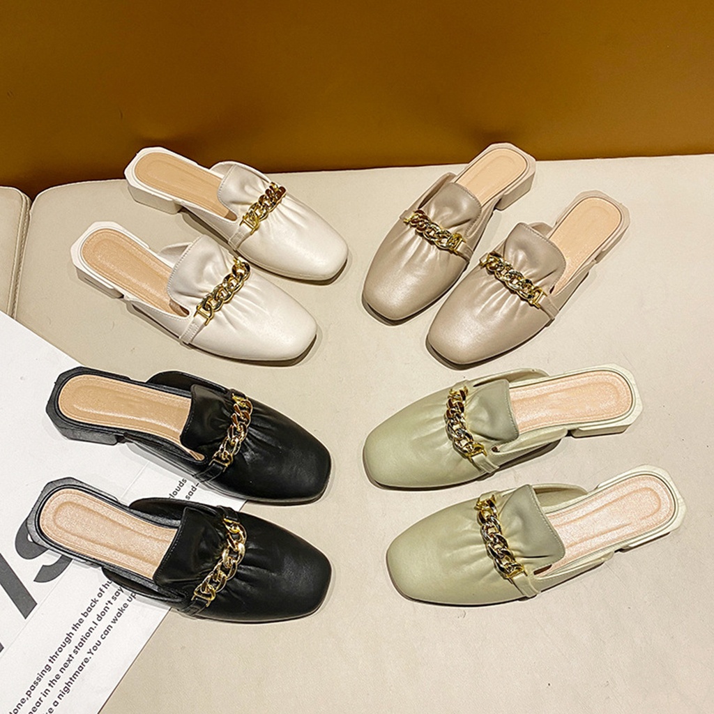 EMARTSHOP Sepatu Slop Flat Karet Jelly Wanita model cantik