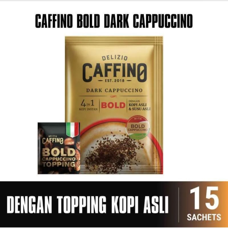 

Caffino 4in1 Kopi Instan Dark Cappuccino BOLD Renteng [25 g x 15 sachet]