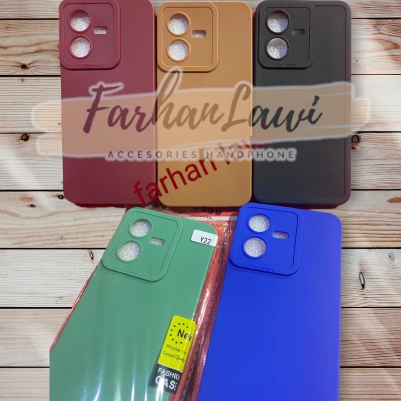 Softcase Pro Camera Vivo Y22/ Y22S 2022 Case Macaron + Pelindung Camera