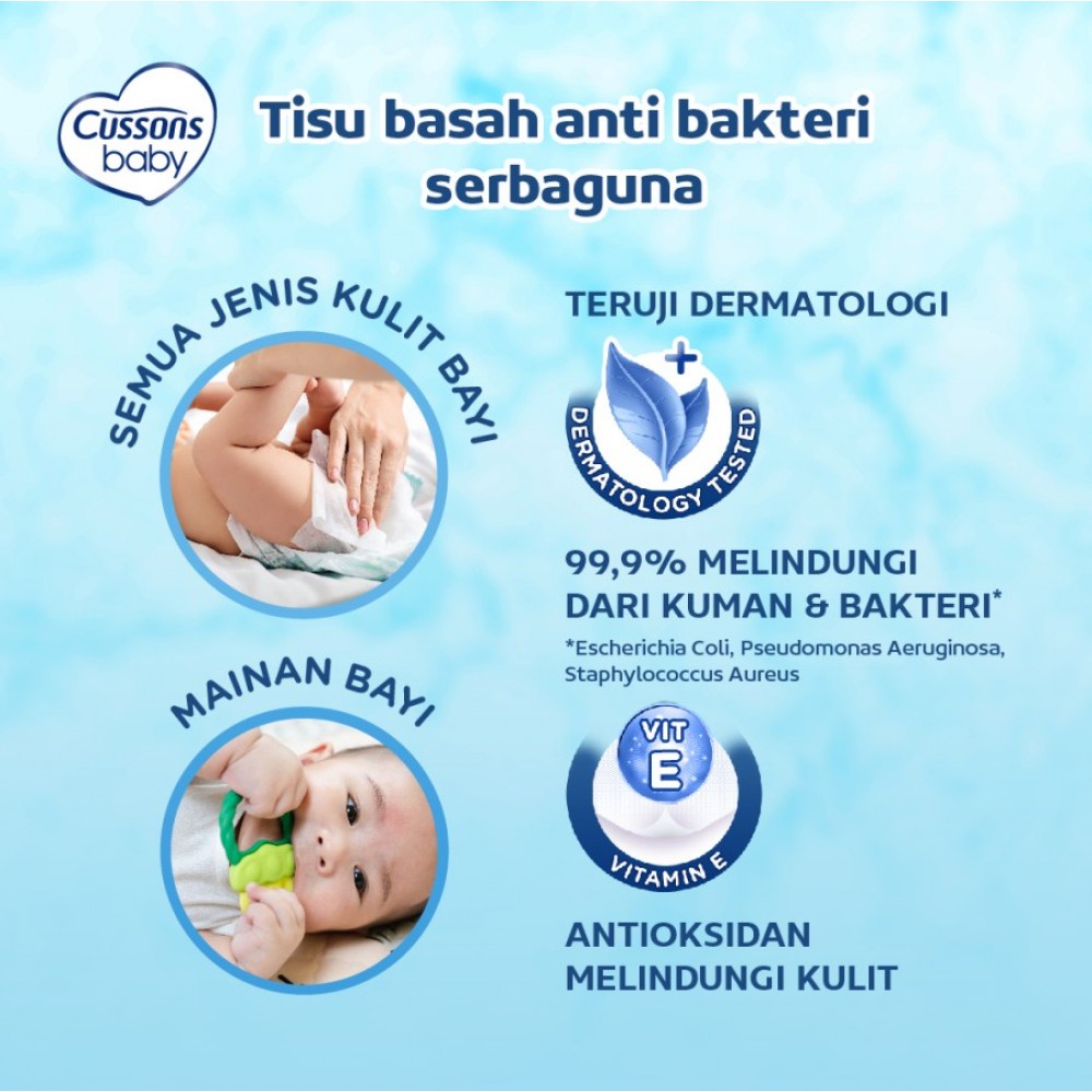 Cussons Baby Wipes Tissue Basah Bayi Mild &amp; Gentle 50 s - BUY 1 GET 1