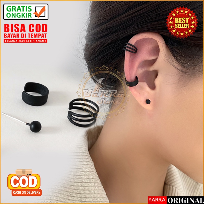 Anting Jepit Wanita Korea 1 Set 3 Pcs Aksesoris Hiasan Telinga Import ANT111
