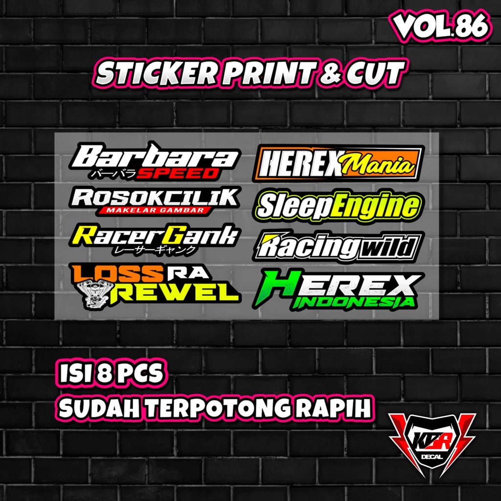 Stiker Racing Pack Print Cut Viral Vol 80 Terbaru Stiker Motor Sticker Helm