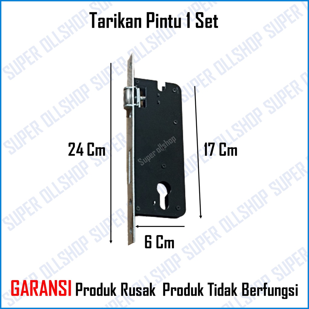 Handle Pintu Rumah Set Kunci Panjang 35 cm / Gagang Pegangan Pintu Rumah Kupu Tarung / Tarikan Pintu Rumah Sisik Naga + Body Pelor