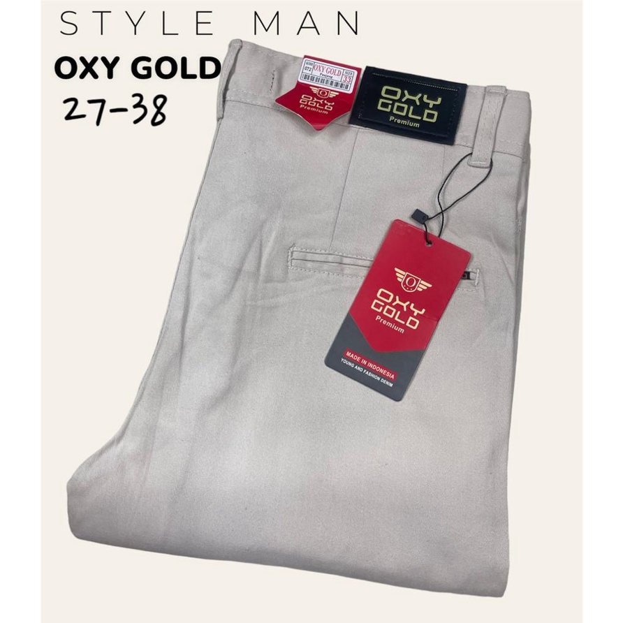 Celana Panjang chino OXY GOLD Premium terlaris 2022 // Celana Pria Oxy Gold bahan Tuwil stretch terl