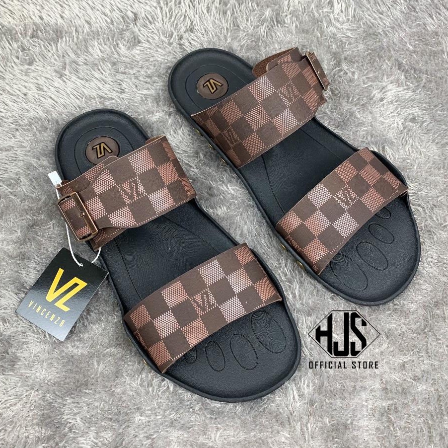 Sandal Terbaru VINCENZO Sandal Strap Pria Kulit VINCENZO Original Pria Slide Import Sandal Kulit Pria