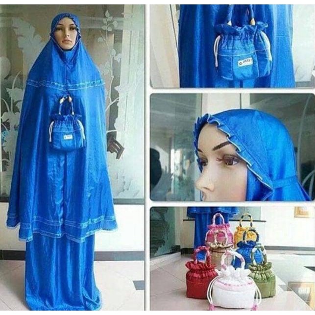 mukena traveling Tasik Parasut loufie pita - Putih