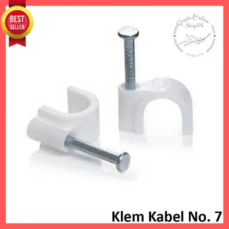 GOS A108 -  Klem Jepit Kabel 7 mm Cable Clips Clamp DIJAMIN PAKU BETON