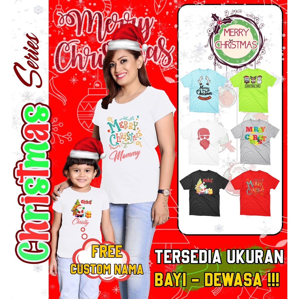 [FREE NAMA !!] Kaos Anak &amp; Family  Natal / Christmas Edition 100% COTTON PREMIUM