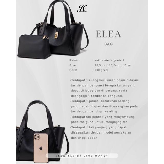 Elea bag jimshoney tas selempang wanita slingbag murah real pict original official Store tas kerja