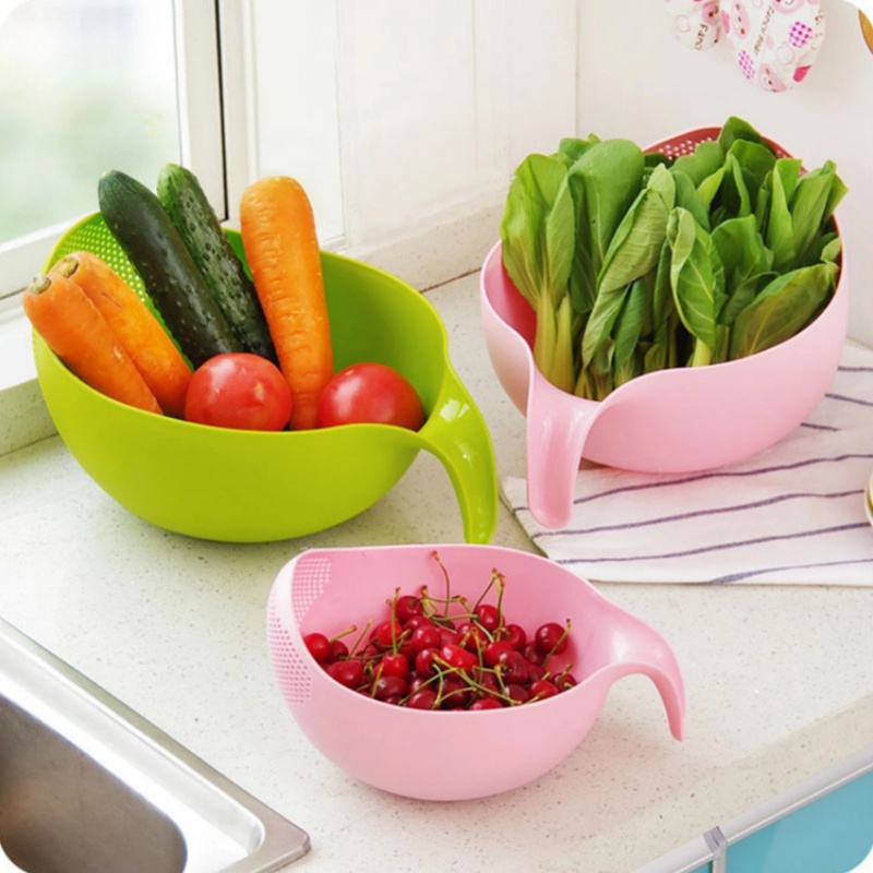 Keranjang Saringan Cuci Beras / Sayuran / Buah Untuk Dapur