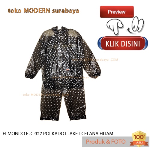 Jas Hujan dewasa jaket celana polkadot PVC murah ELMONDO EJC 927