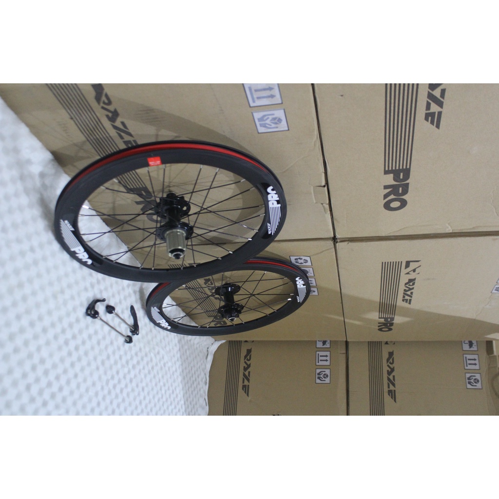 Velg rims wheelset sepeda lipat raze pro 20 murni Discbrake 406 20 inch