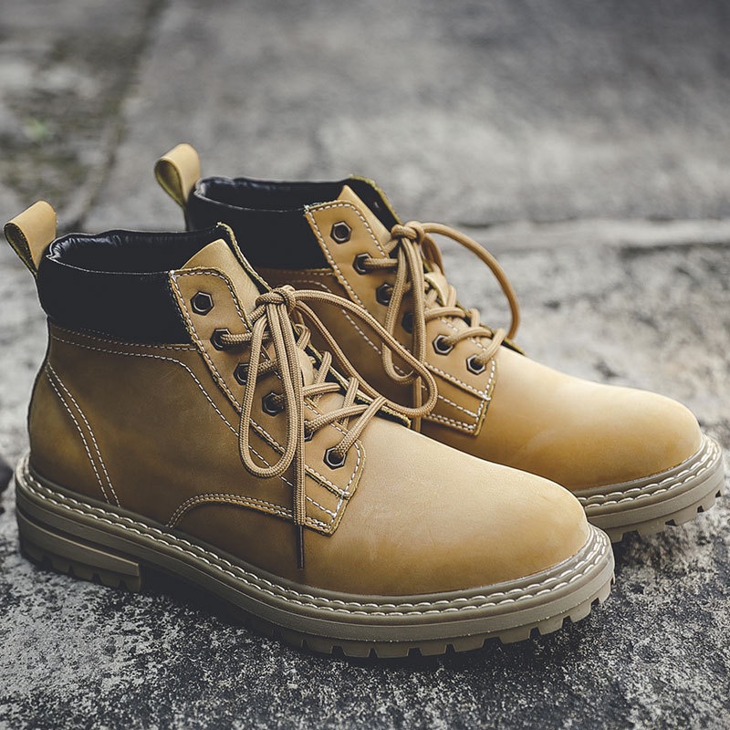 Martin Boots Pria TinggiTop Retro  Inggris    Kulit Boots Pria Pekerja Boot Pria tidak Bisa Meneng P