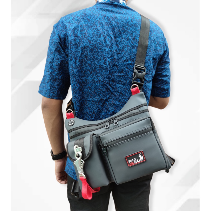 2in1 Tas Dada &amp; Selempang 2 Fungsi Original Polo Amstar ANTI AIR  Bahan  Ballon Waterproof Tebal Premium Quality Tas Selempang Pria Wanita Chest Bag Tas Rompi Tas Pelindung Dada Tas Outdor Tas Pria ANTI AIR Tas Keren