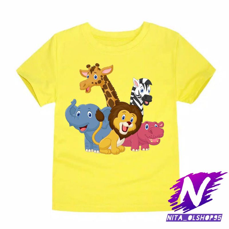 kaos anak animasi kartun hewan lucu baju anak kartun zoo lucu bahan premium